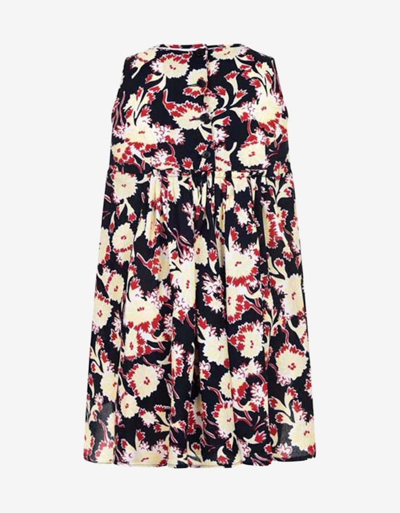 Girls & Yellow Floral Viscose Dress