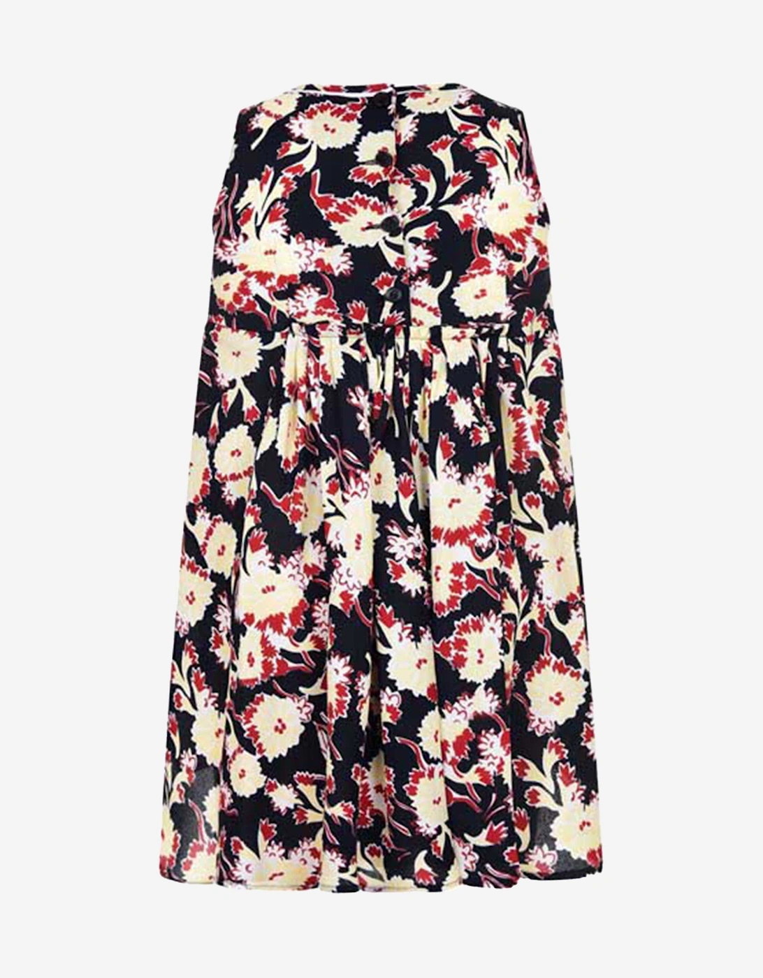 Girls & Yellow Floral Viscose Dress