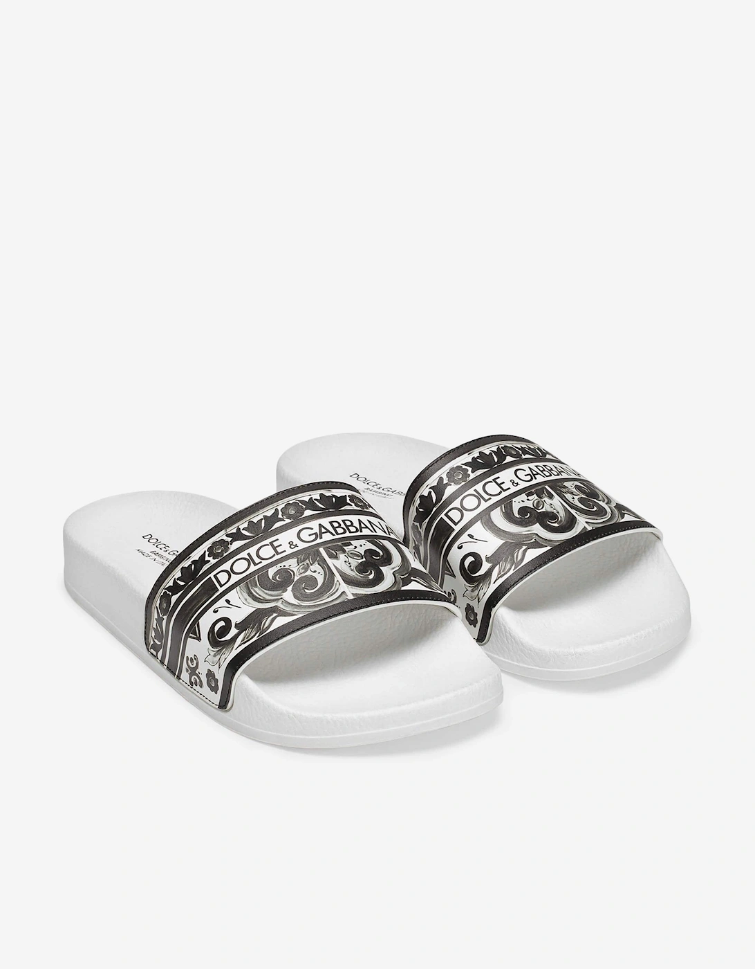 Kids Leather Majolica Sliders in White