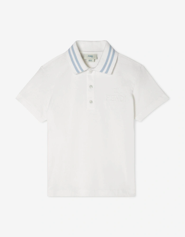 Boys Jersey Polo Shirt in White