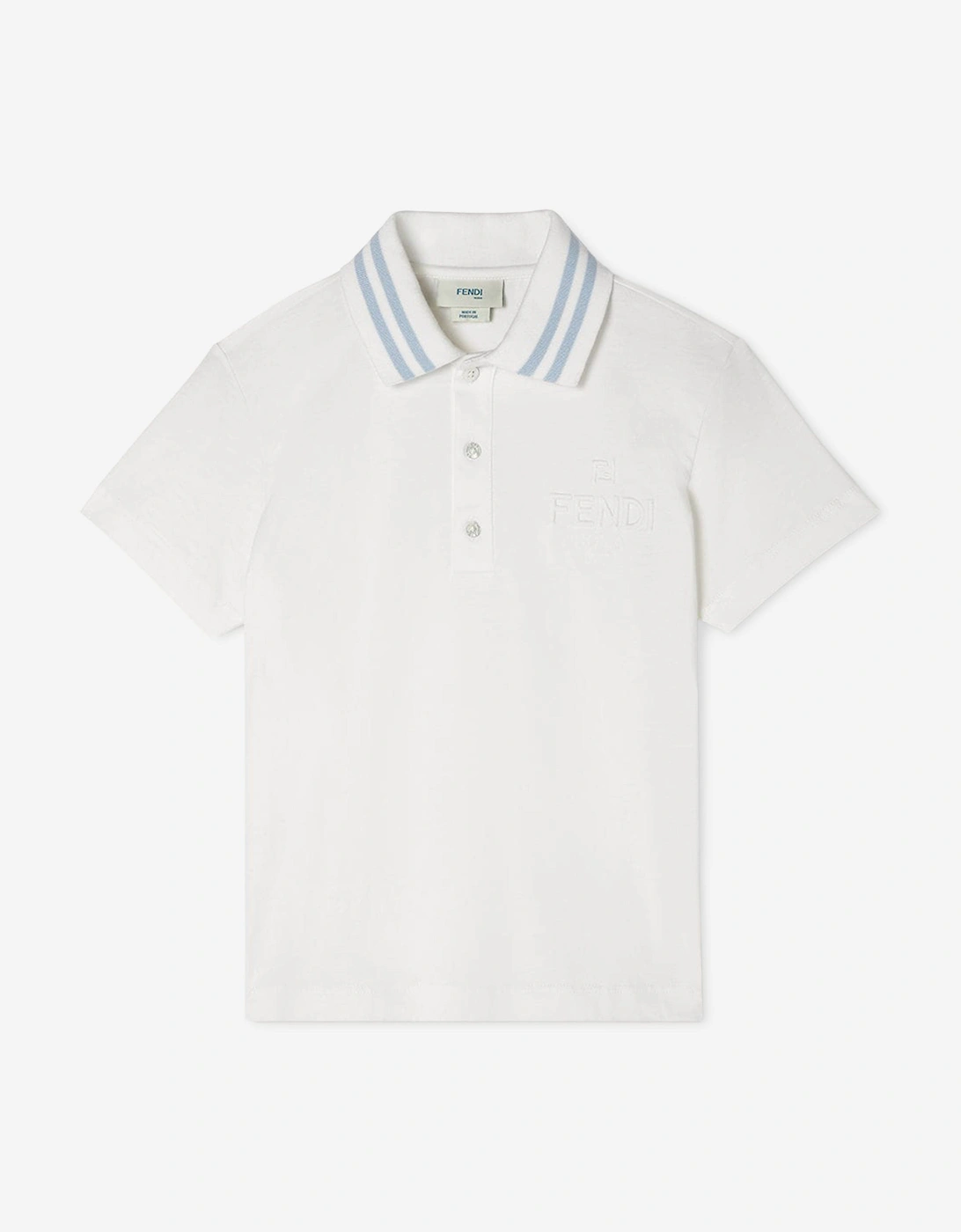 Fendi Boys White 'S Jersey Polo Shirt In - : 7 Years Size 7 Yrs Kids
