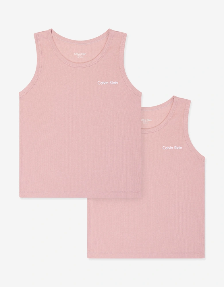 Girls 2 Pack Vest Set in Pink