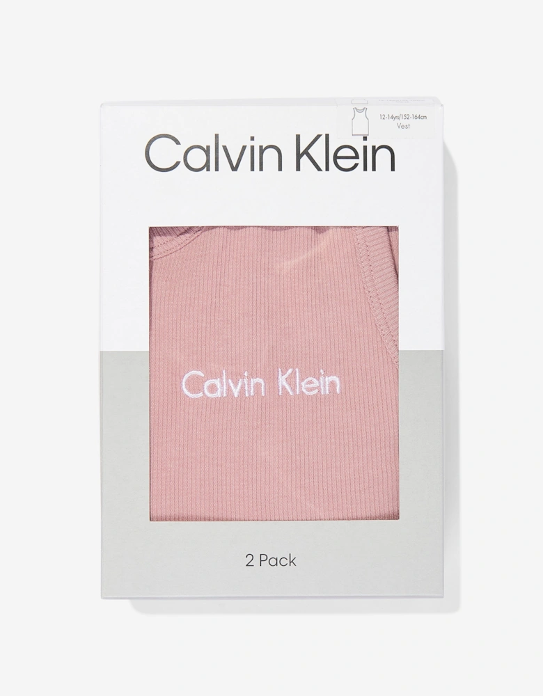 Girls 2 Pack Vest Set in Pink