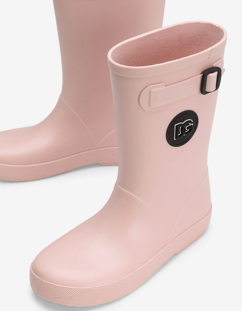 Girls Logo Rain Boots in Pink