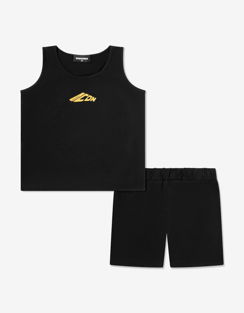 Kids Short Pyjama Set in Black
