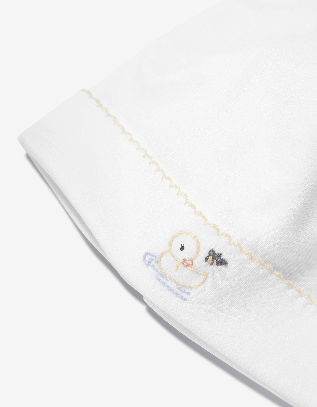 Baby Vintage Duckies Embroidered Hat in White