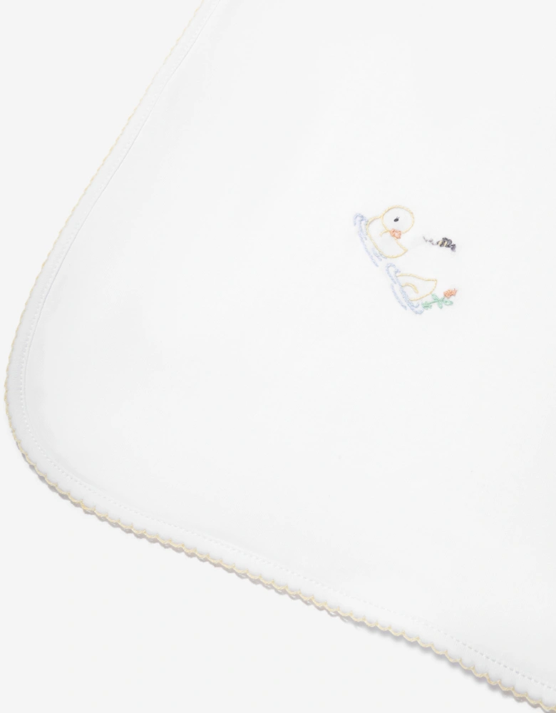 Baby Vintage Duckies Receiving Blacnket in White