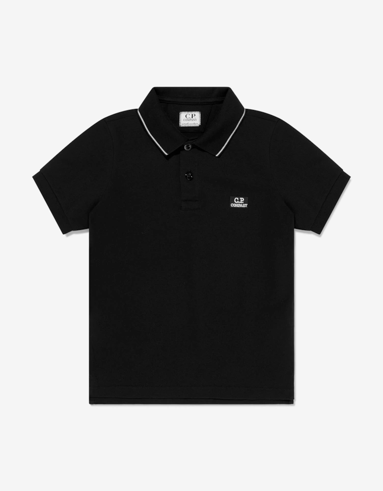 C.P. Company Boys Logo Polo Shirt in Black