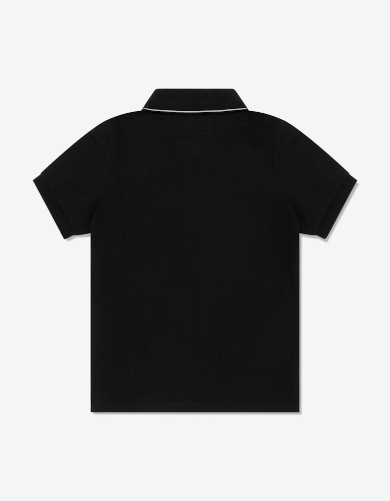 C.P. Company Boys Logo Polo Shirt in Black