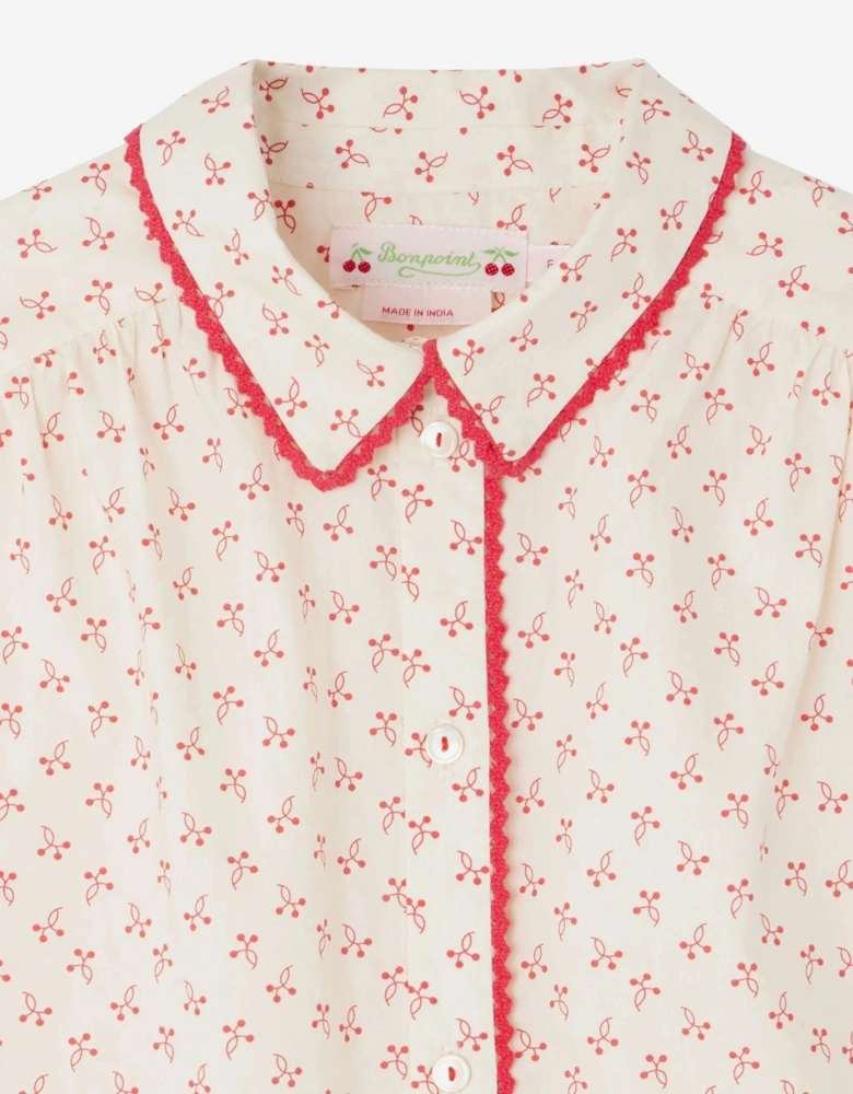 Girls Basiline Blouse in Ivory