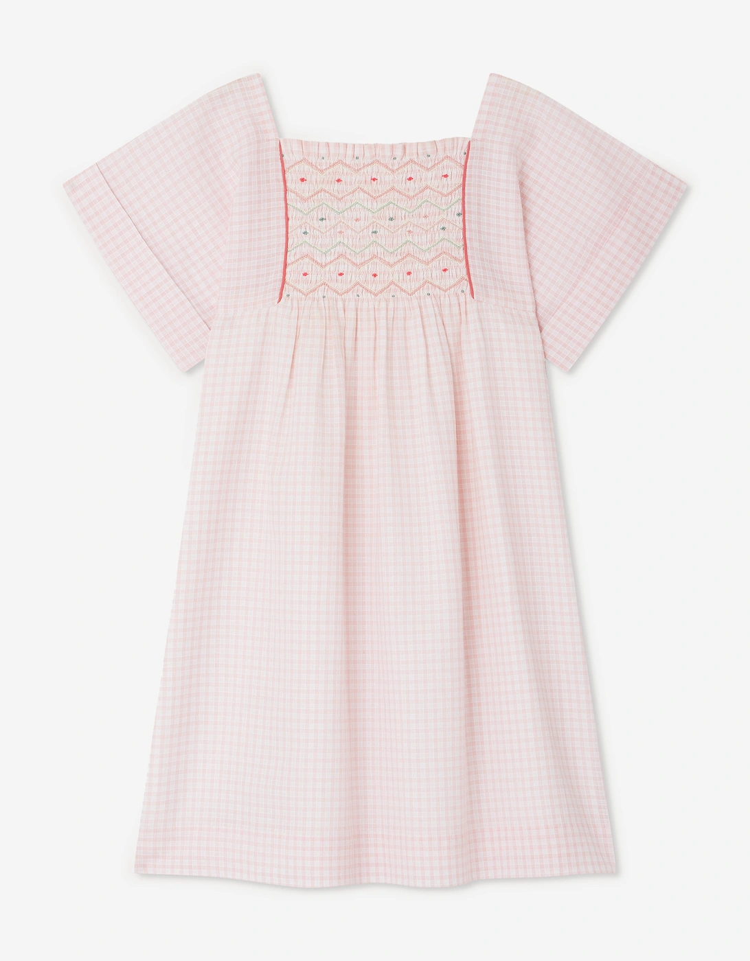 Girls Smocked Paysanne Dress in Pink, 6 of 5
