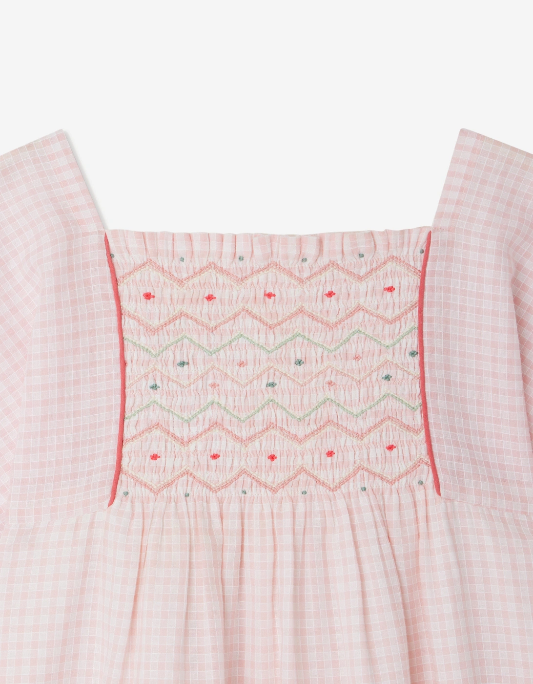 Girls Smocked Paysanne Dress in Pink