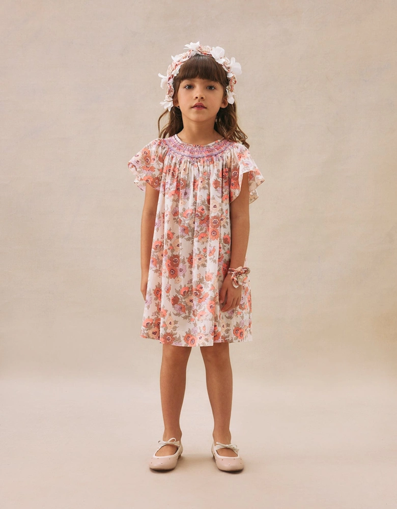 Girls Floral Arlene Dress in Pink