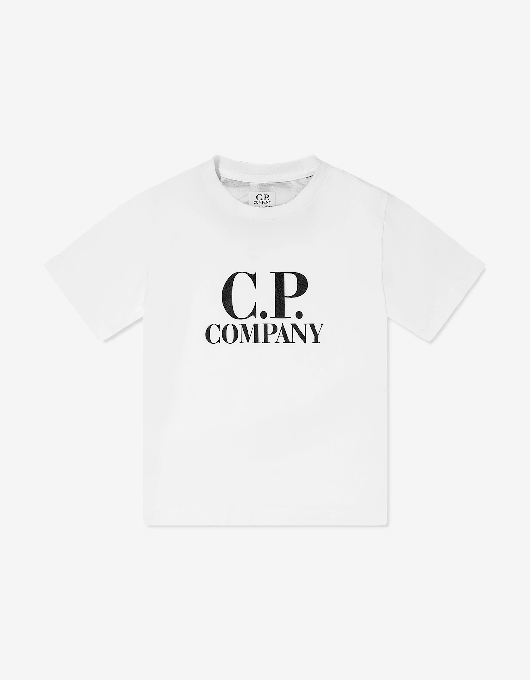 C.P. Company Boys Goggle Hood Print Logo T-Shirt in Ivory, 5 of 4