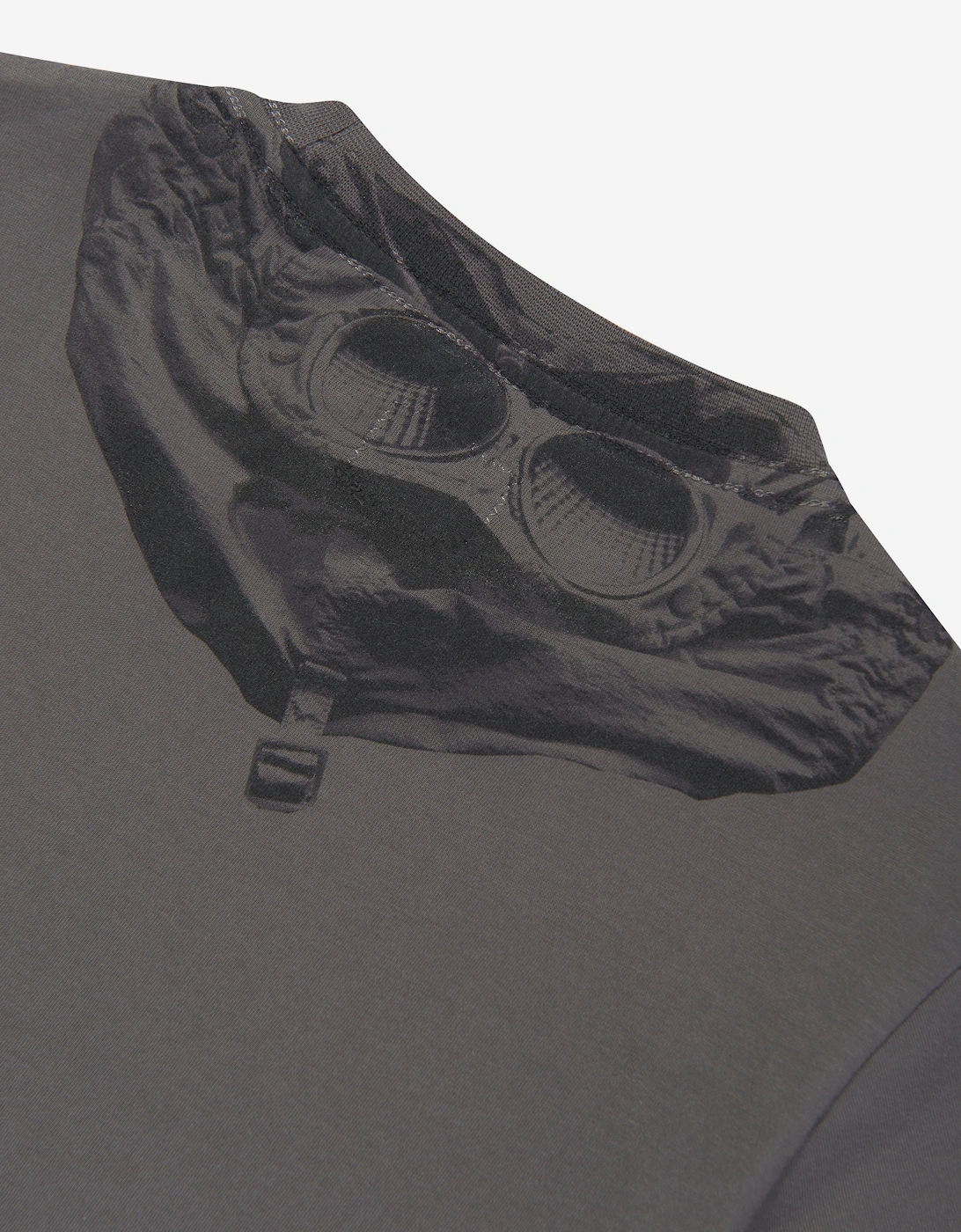 C.P. Company Boys Goggle Hood Print Logo T-Shirt in Grey