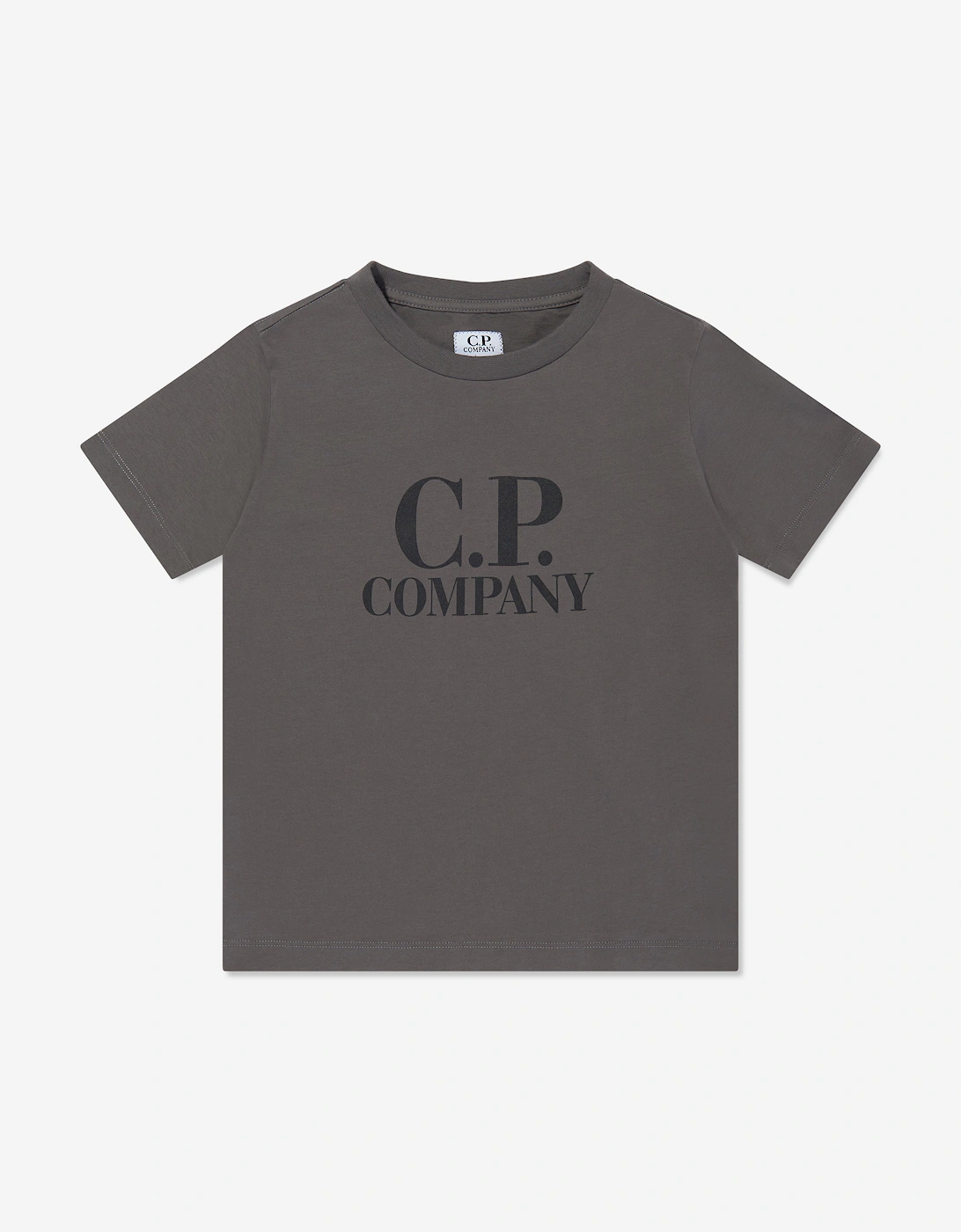 C.P. Company Boys Goggle Hood Print Logo T-Shirt in Grey, 5 of 4