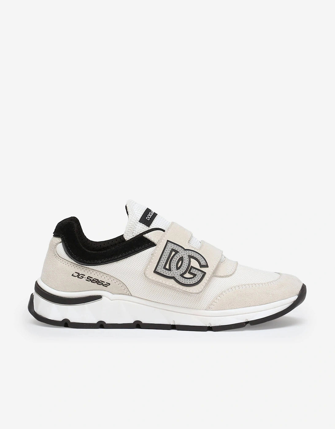 Boys DG Velcro Strap Trainers in White, 5 of 4
