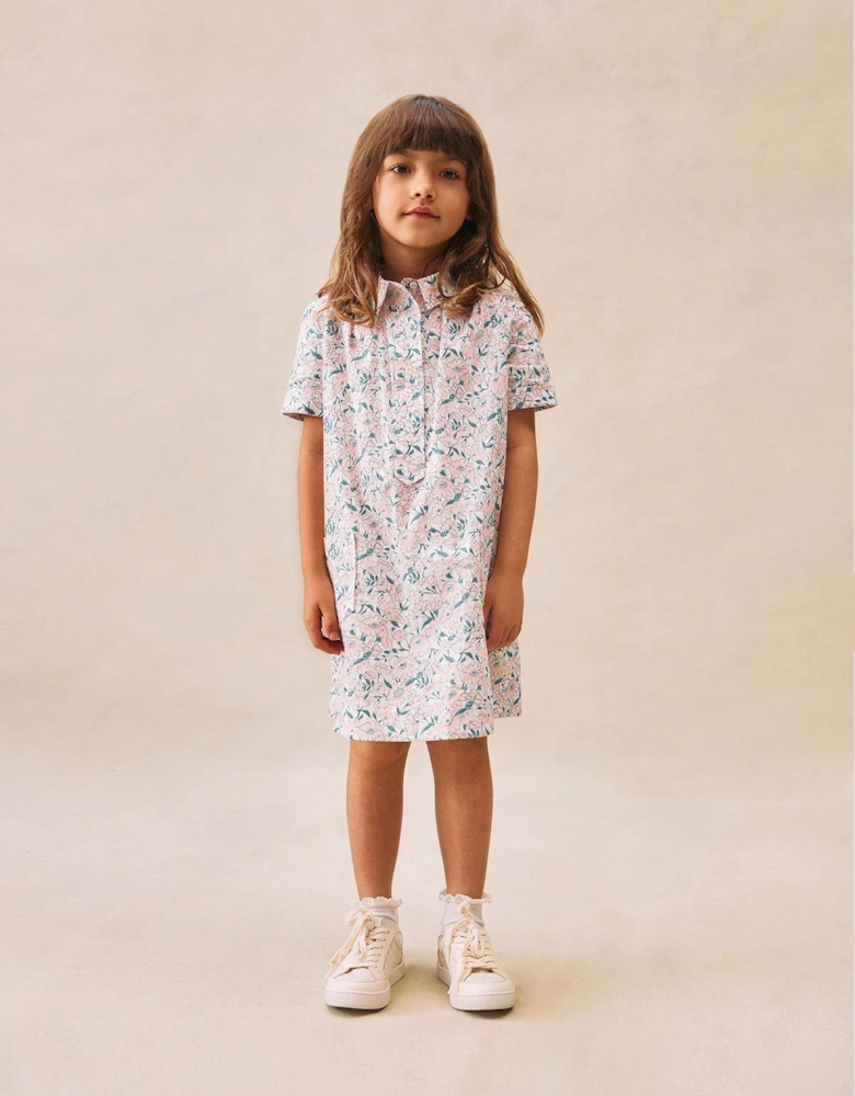 Girls Floral Emiliana Dress in Pink