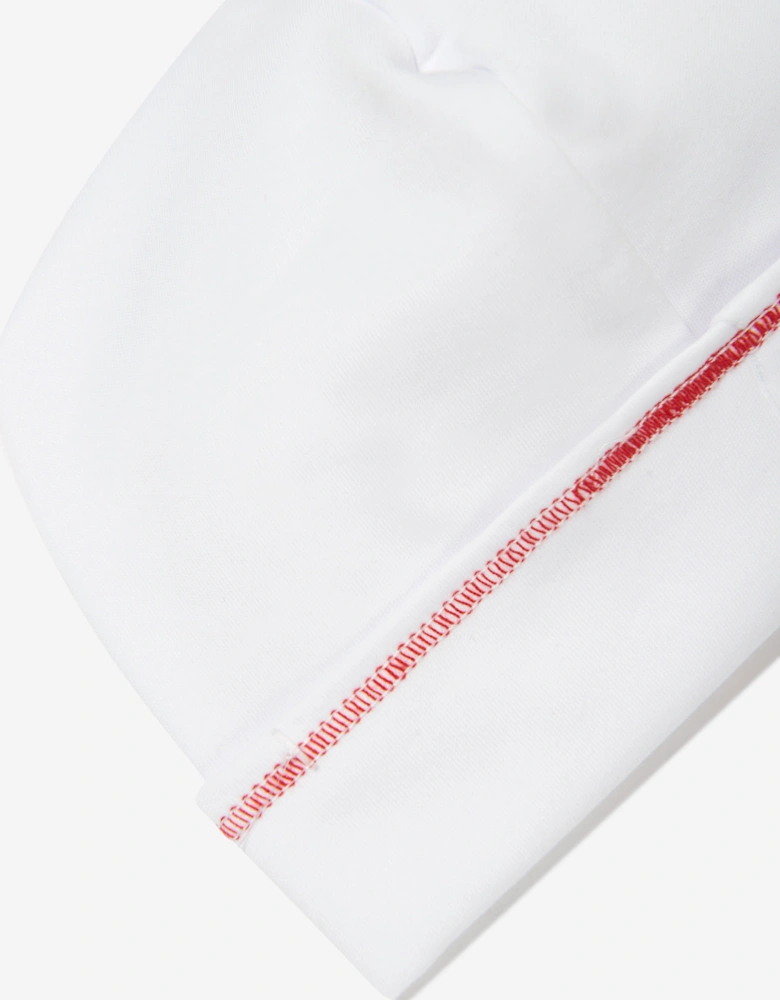 Baby Boys Grand Prix Embroidered Hat in White