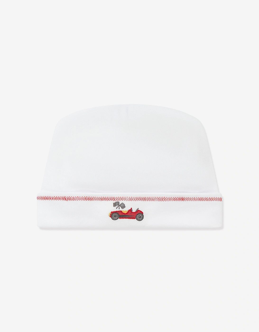 Baby Boys Grand Prix Embroidered Hat in White, 5 of 4