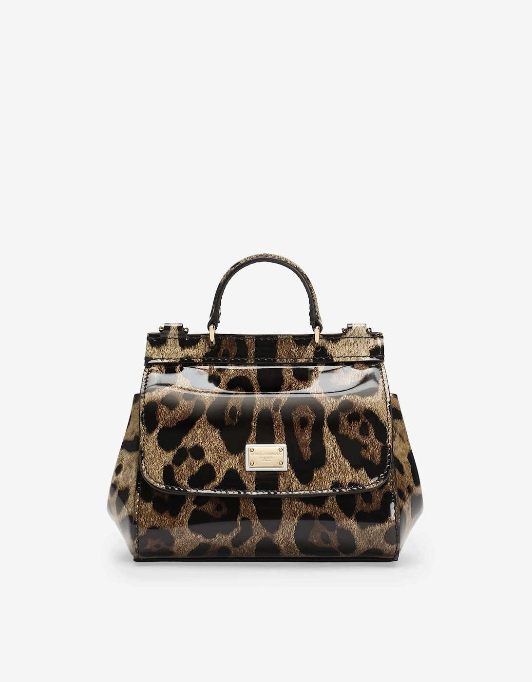 Girls Patent Leather Leopard Handbag in Brown (14cm), 7 of 6