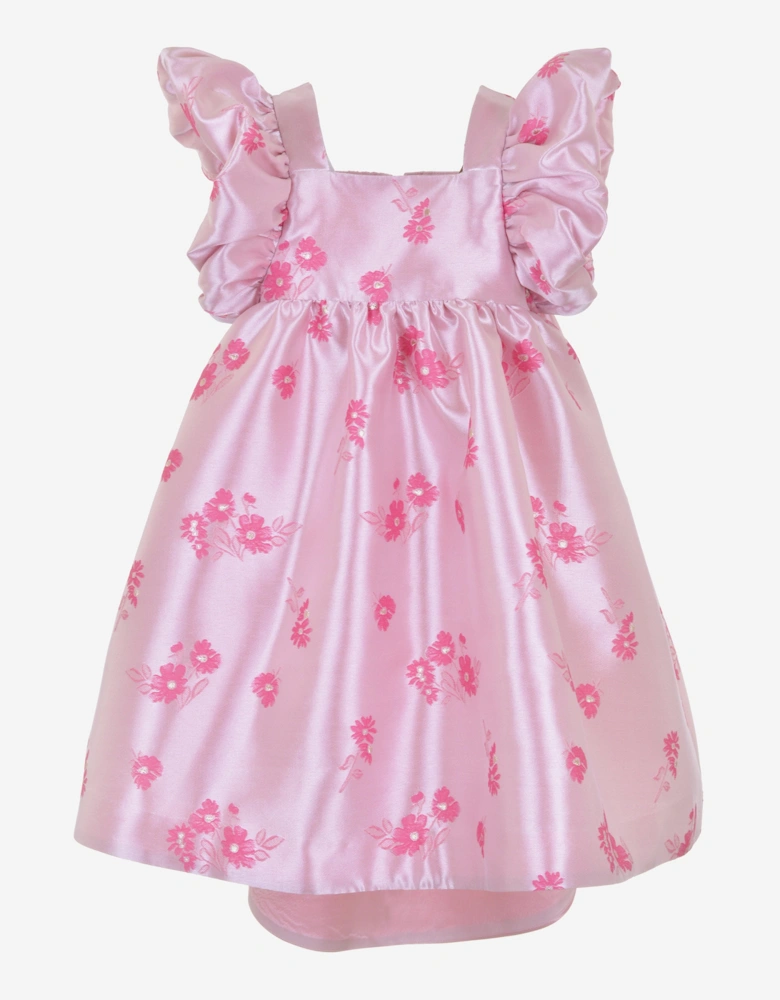 Girls Twisted Sleeve High Low Dress in Pink
