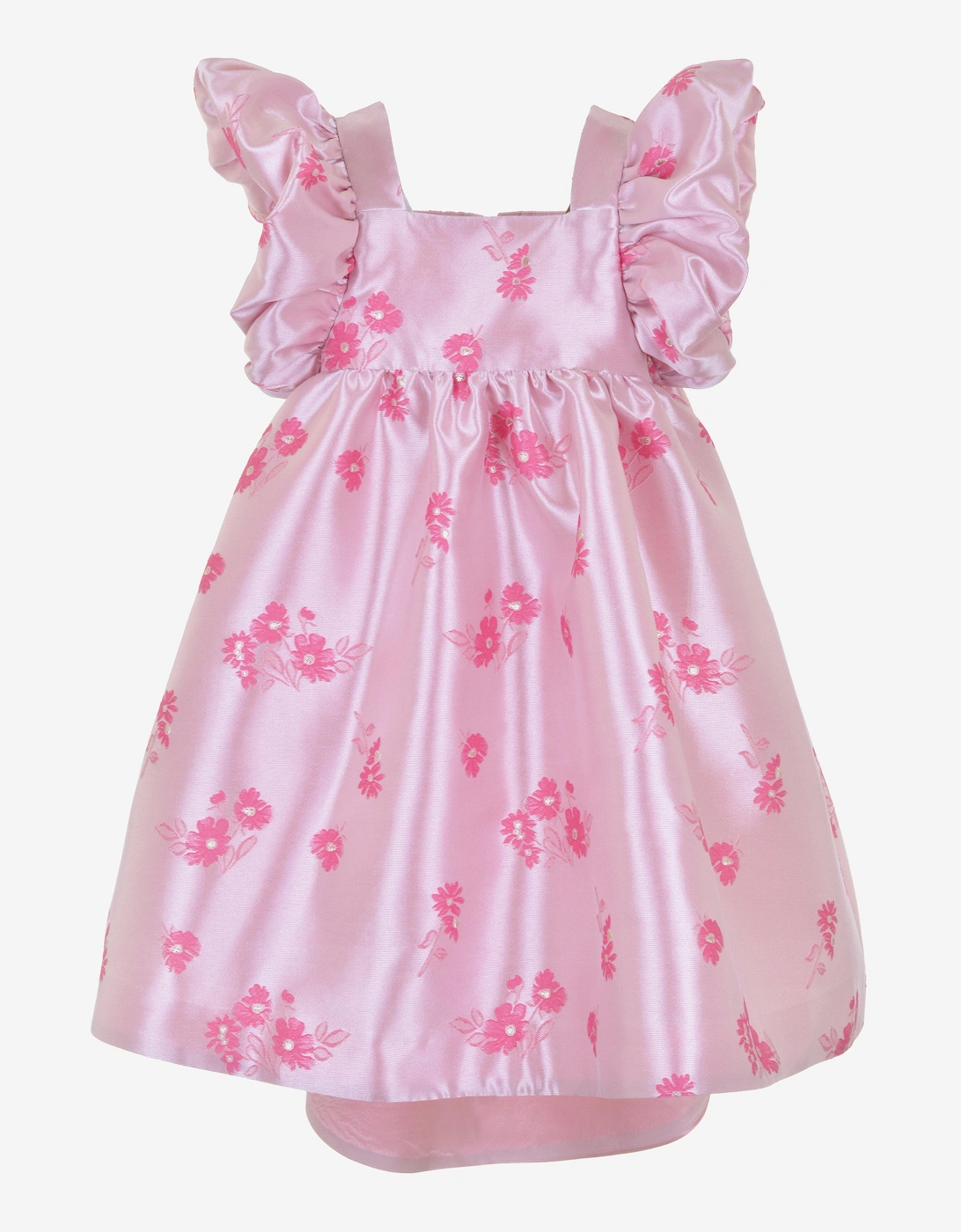 Girls Twisted Sleeve High Low Dress in Pink, 5 of 4
