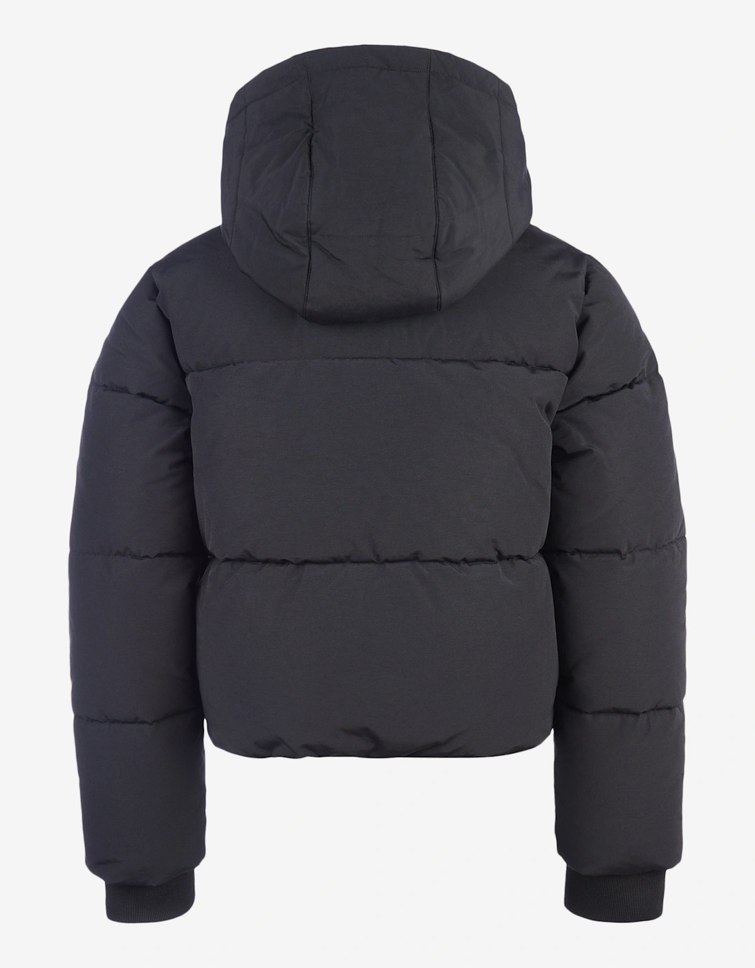 Girls Wide Baffle Puffer Coat in Black