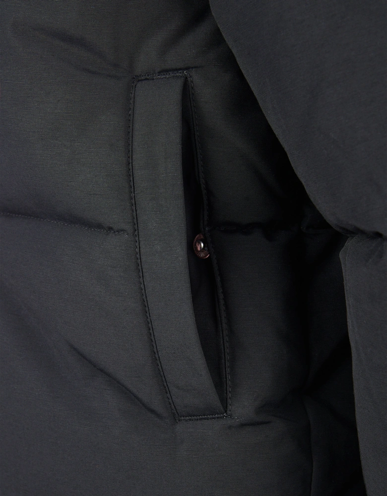 Girls Wide Baffle Puffer Coat in Black