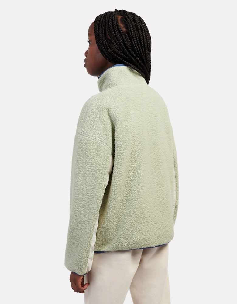 Girls Premium Borg Fleece Jacket in Green