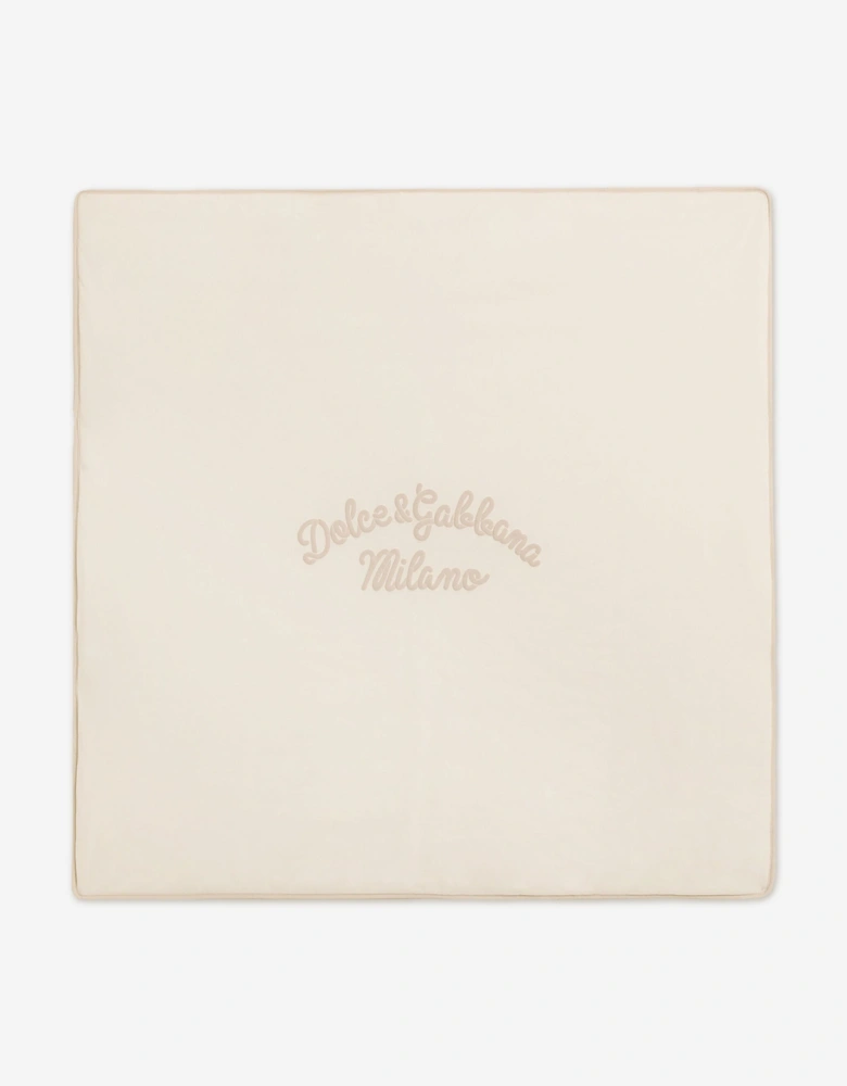 Baby Embroidered Logo Blanket in Ivory (80cm)