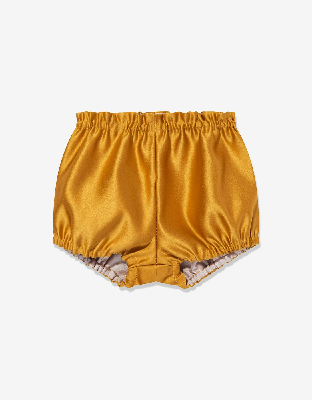 Baby Girls Scalloped Bodice Dress and Bloomers in Yellow