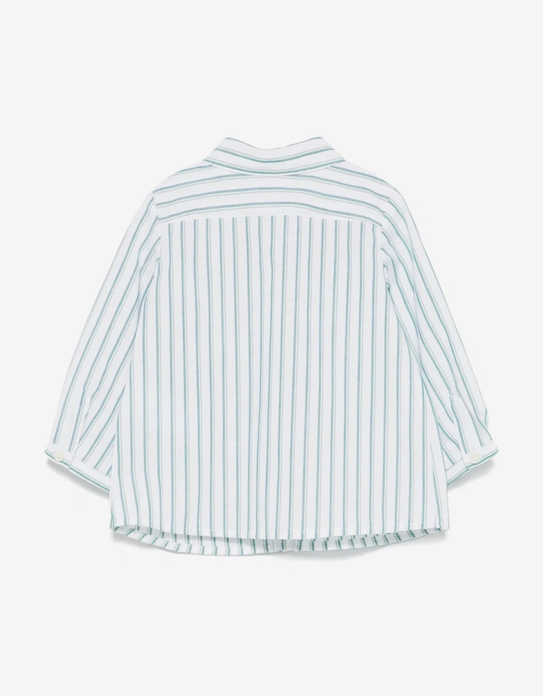 Baby Boys Striped Mico Shirt in Green