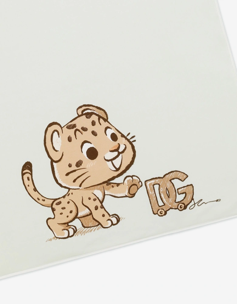 Baby Leopard Logo Blanket in Green (80cm)