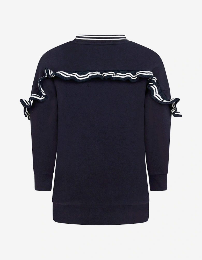 Enfant Girls Navy Cotton Sweater