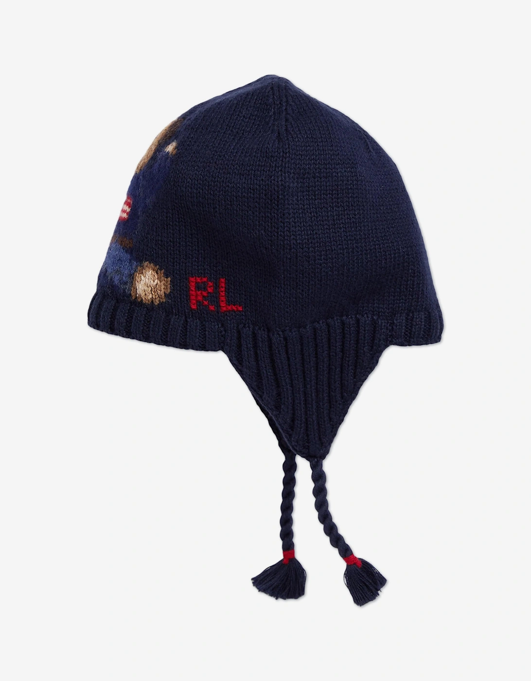 Baby Boys Bear Earflap Hat in Navy