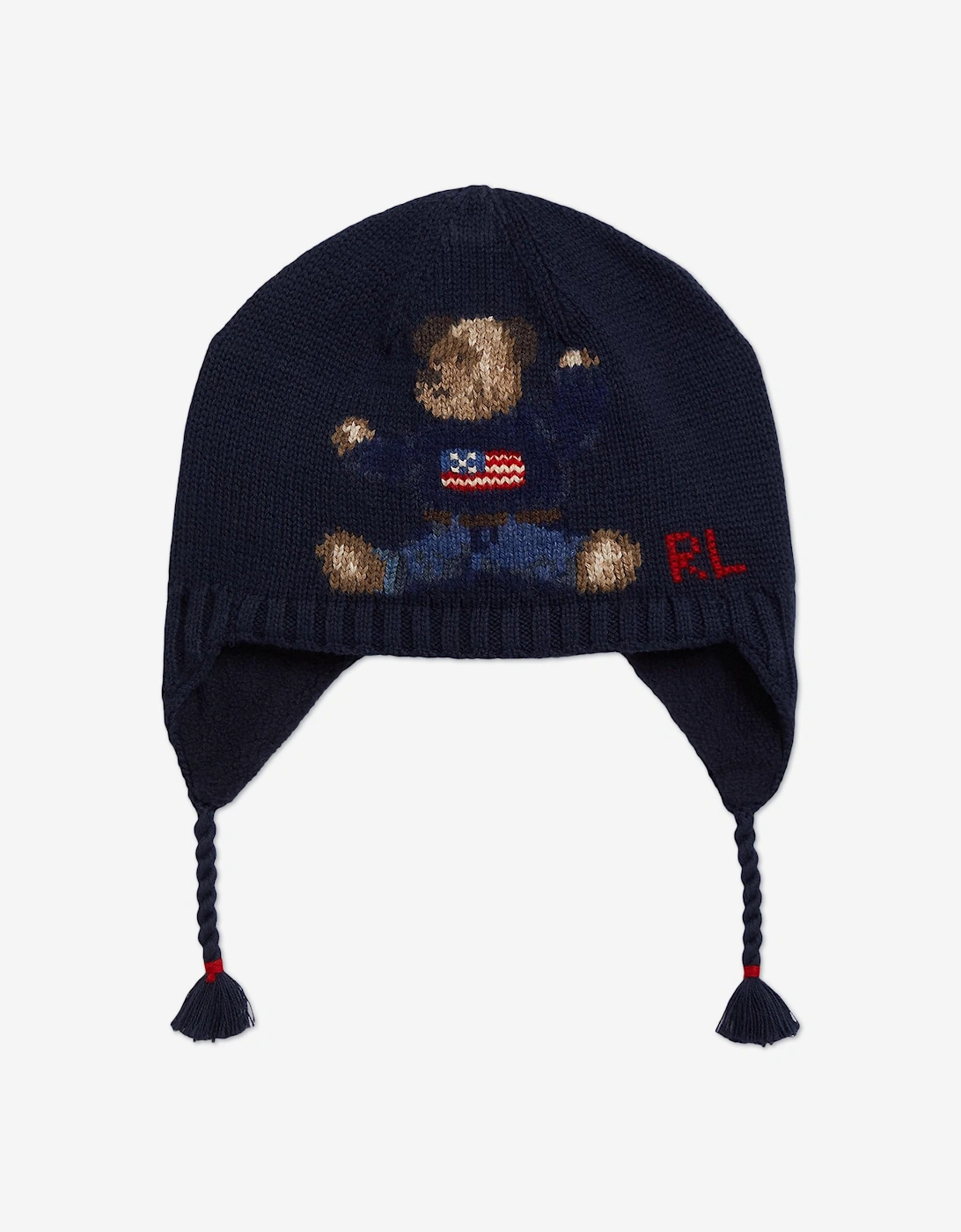 Baby Boys Bear Earflap Hat in Navy, 5 of 4