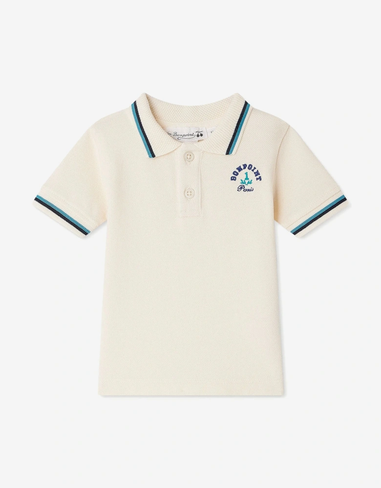 Baby Boys Finn Polo Shirt in Ivory