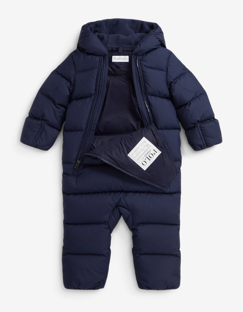 Baby Boys Logo Snowsuit in Navy
