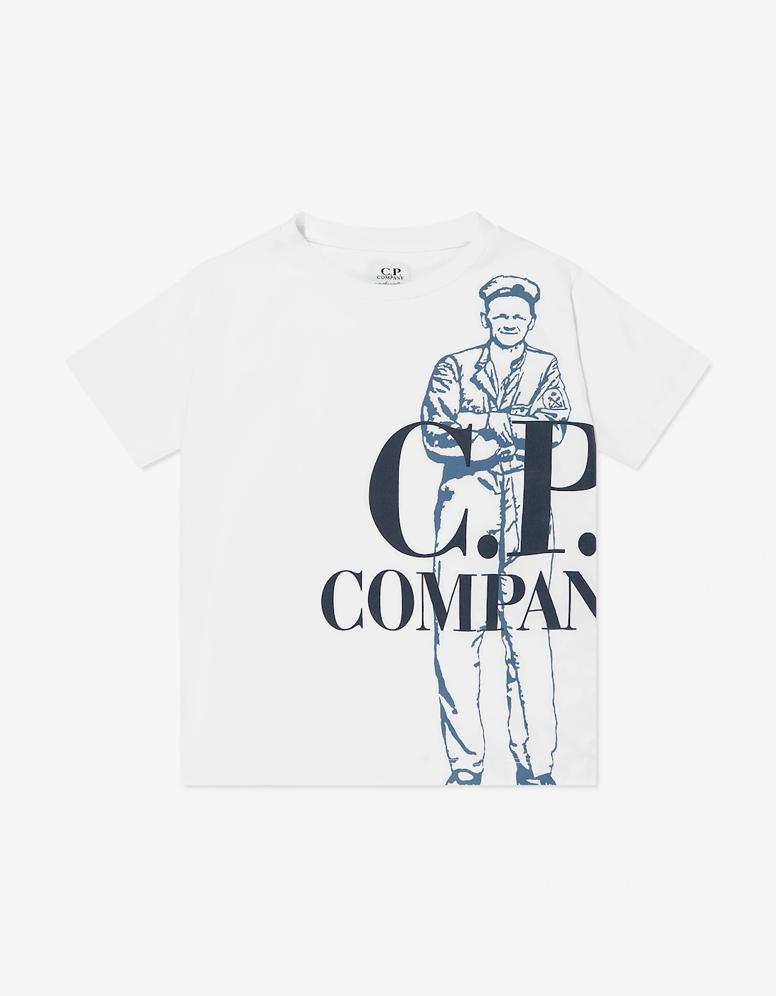 C.P. Company Boys Logo T-Shirt in Ivory, 5 of 4