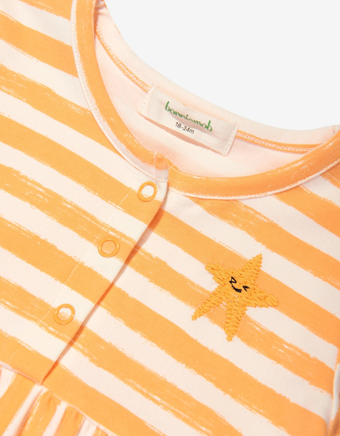 Girls Cari Striped Pocket Dress in Orange