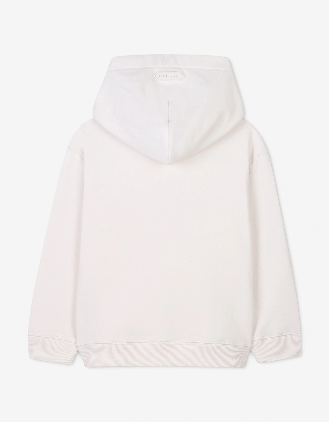 Girls Embroidered Logo Hoodie in Ivory