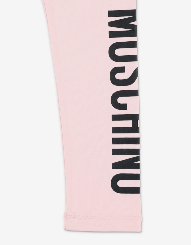 Girls Logo Leggings in Pink