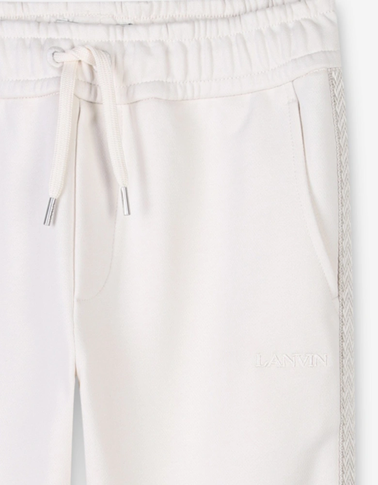Girls Logo Joggers in Ivory
