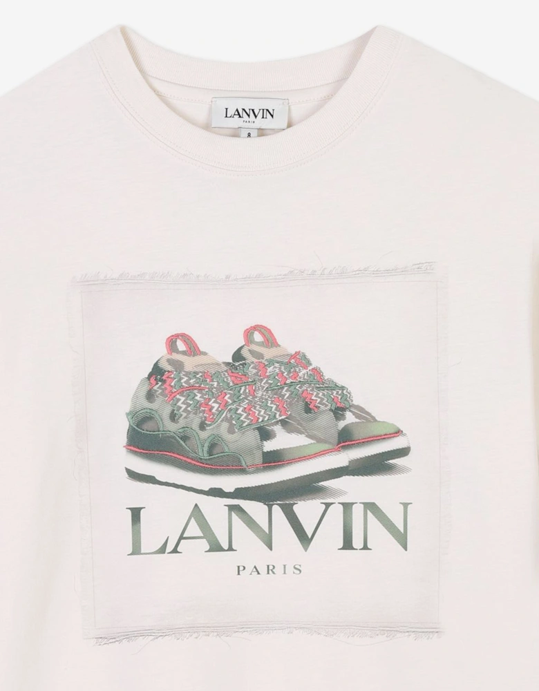 Boys Curb Trainers T-Shirt in Ivory