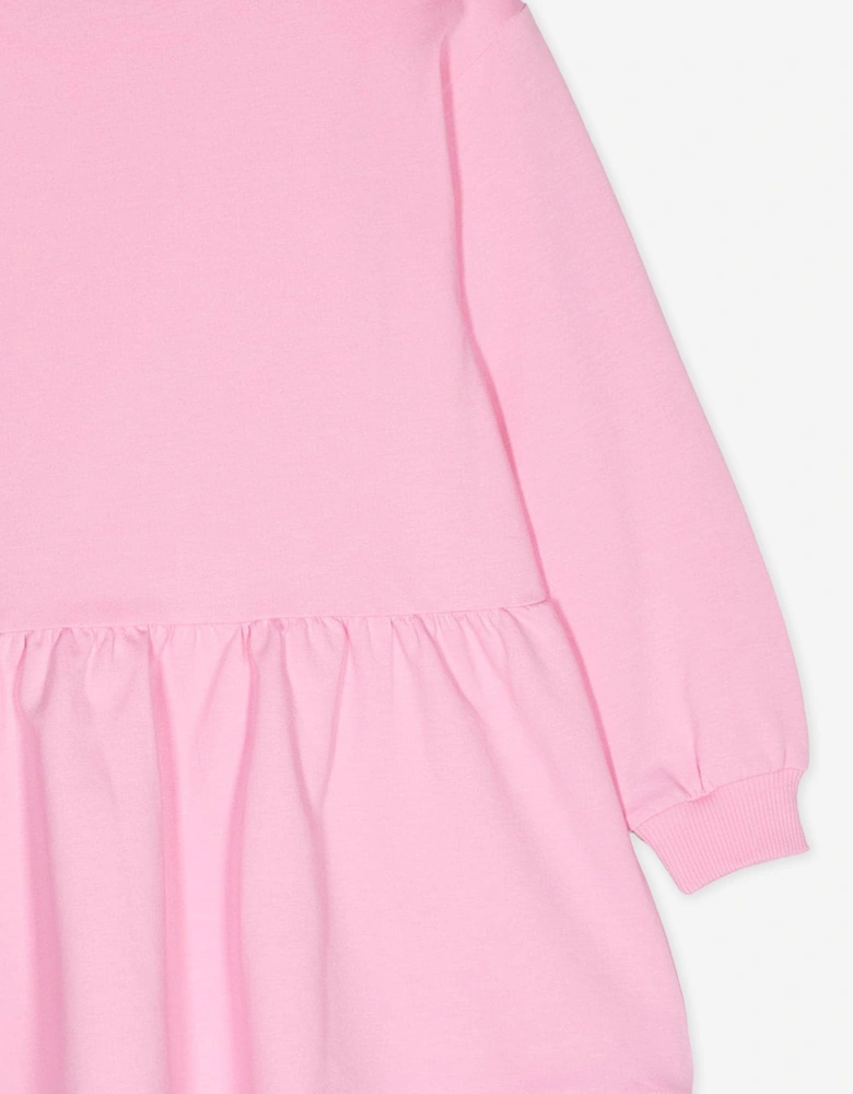 Girls Teddy Bear Logo Sweater Dress in Pink