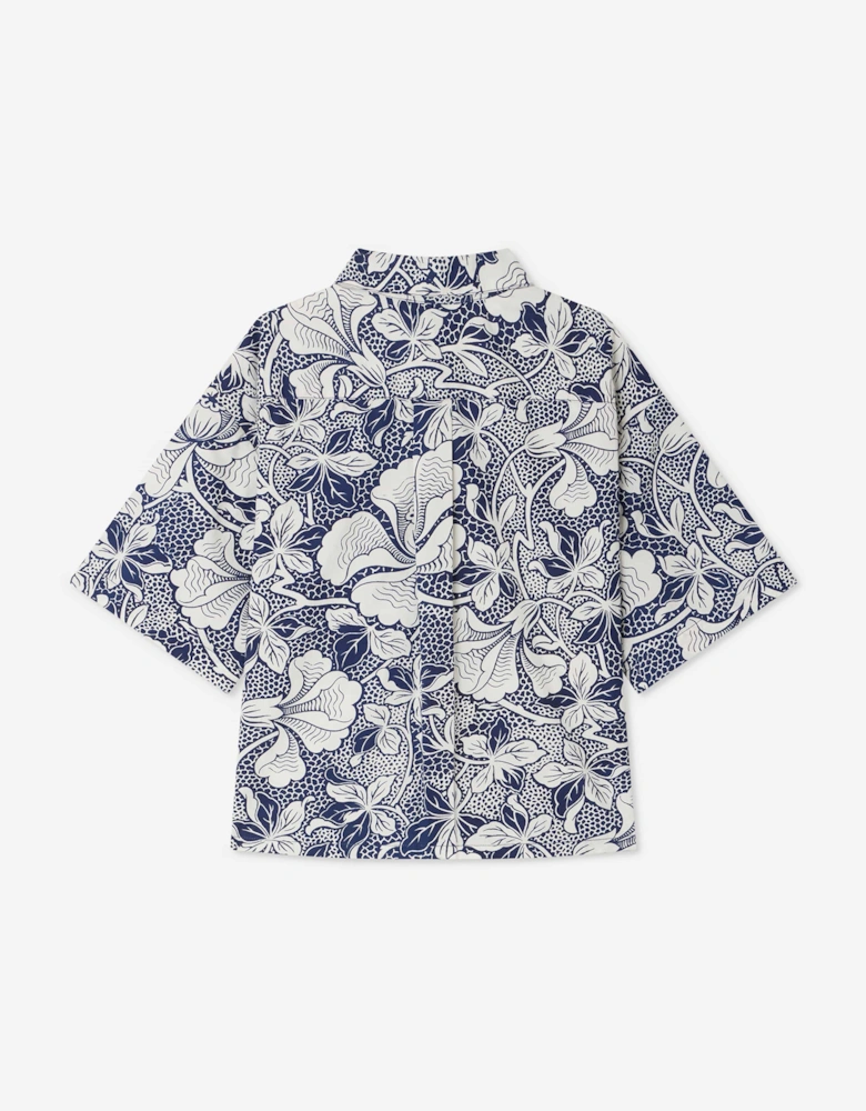 Boys Floral Erian Shirt in Blue