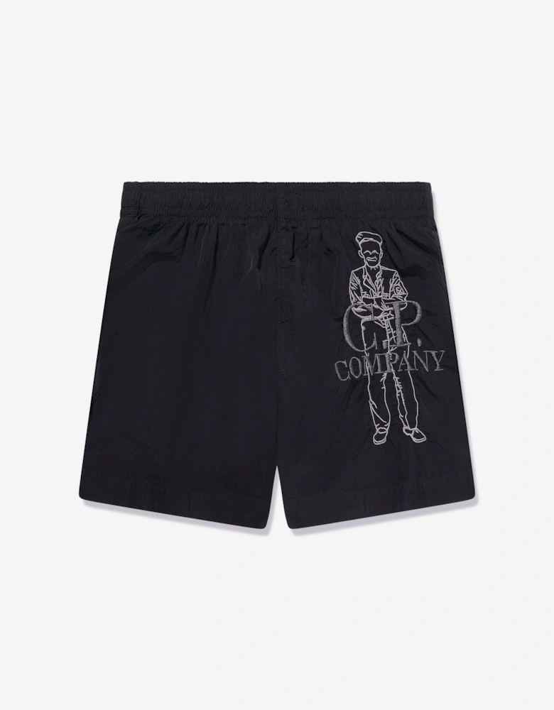 C.P. Company Boys Logo Swim Shorts in Black