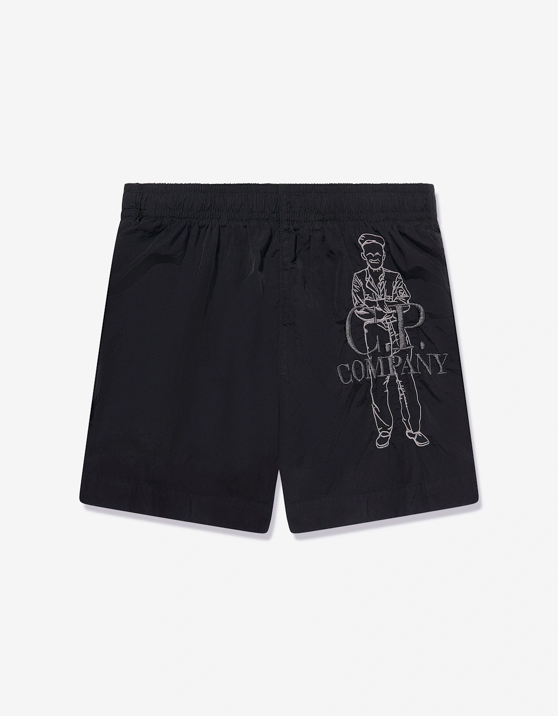 C.P. Company Boys Logo Swim Shorts in Black, 5 of 4