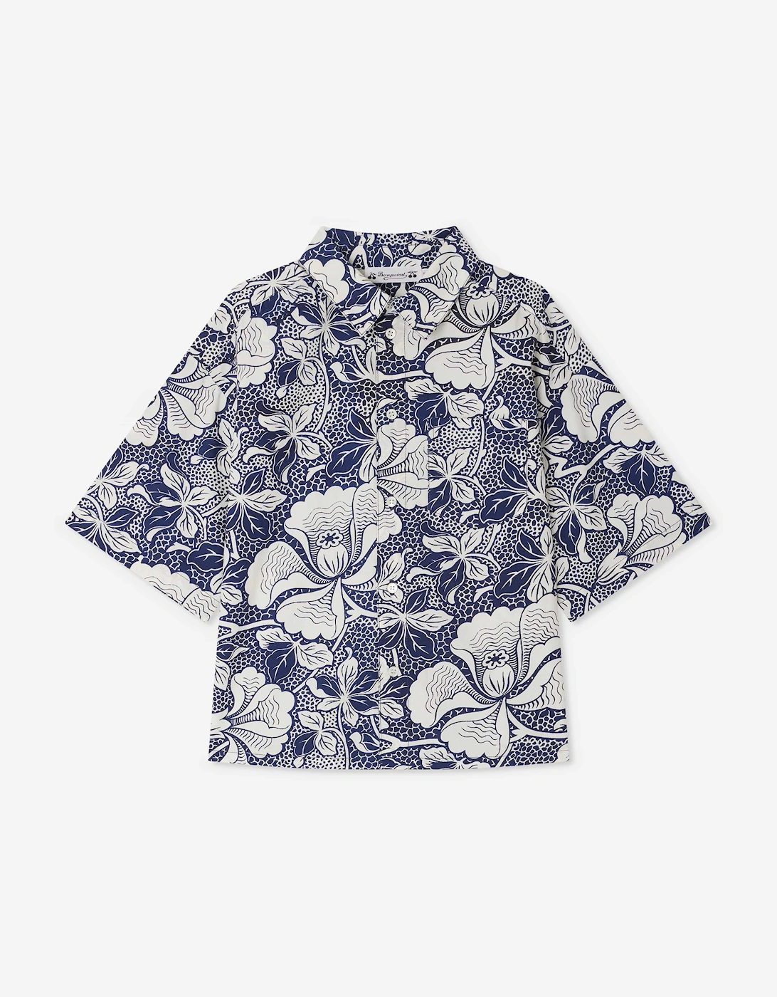 Boys Floral Erian Shirt in Blue, 6 of 5
